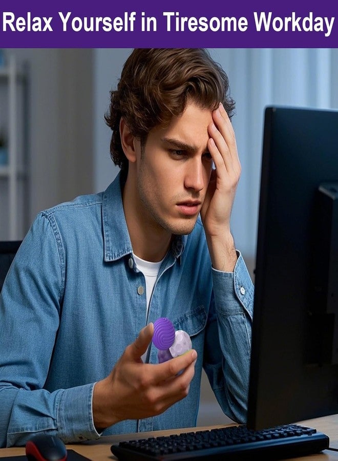 iDream Silicone Magnetic Fidget Balls 4-Pack for Adults & Teens 14+ | Quiet Stress Relief Desk Fidget, Textured Sensory Balls for Focus, Anxiety Relief & Office Use (Purple) - Image 4